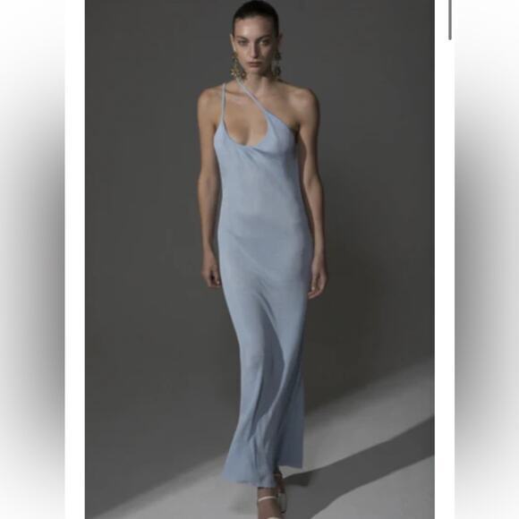 Auteur Studio Nour Rib Knit Maxi Dress Women’s Size XL Ivory Sheath Strappy - Picture 15 of 16